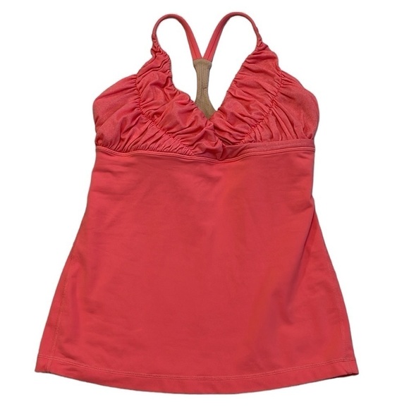 Lululemon Tank Top Women's 6 Orange Sleeveless V-Neck Athletic Shirt - Picture 4 of 14